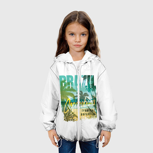 Детская куртка Тропический Рай Бразилии / 3D-Белый – фото 3
