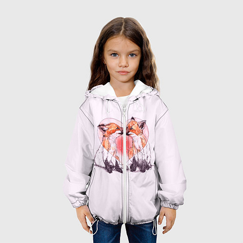 Детская куртка Лисья Любовь Влюблённые / 3D-Белый – фото 3