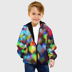 Куртка с капюшоном детская Множество капель любви образует море, цвет: 3D-черный — фото 2