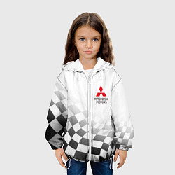 Куртка с капюшоном детская Митсубиси Mitsubishi финишный флаг, цвет: 3D-белый — фото 2