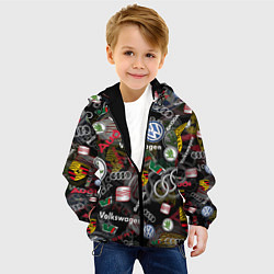 Куртка с капюшоном детская Volkswagen Group AUDI VW SEAT PORSCHE SKODA, цвет: 3D-черный — фото 2