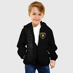 Куртка с капюшоном детская Lamborghini боковая полоса, цвет: 3D-черный — фото 2