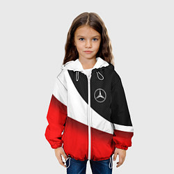 Куртка с капюшоном детская MERCEDES BENZ КАРБОН И КРАСНАЯ ВОЛНА, цвет: 3D-белый — фото 2