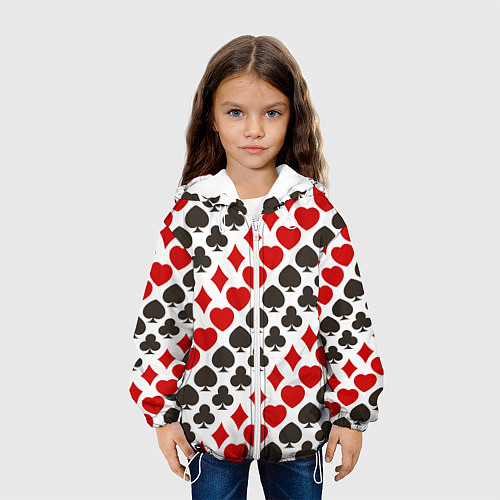 Детская куртка Карточные Масти Card Suits / 3D-Белый – фото 3