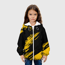 Куртка с капюшоном детская BLACK AND YELLOW GRUNGE ГРАНЖ, цвет: 3D-белый — фото 2