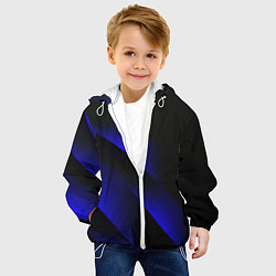 Куртка с капюшоном детская Blue Fade 3D Синий градиент, цвет: 3D-белый — фото 2