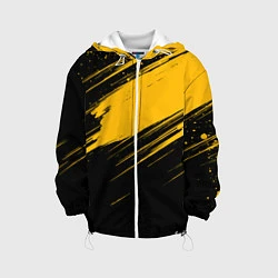 Куртка с капюшоном детская Black and yellow grunge, цвет: 3D-белый