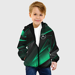 Куртка с капюшоном детская MERCEDES-BENZ AMG NEON STRIPES PETRONAS, цвет: 3D-черный — фото 2