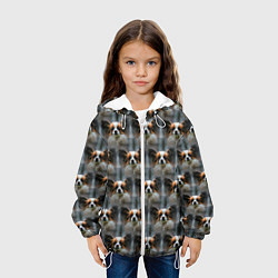 Куртка с капюшоном детская Маленькая собачка паттерн, цвет: 3D-белый — фото 2