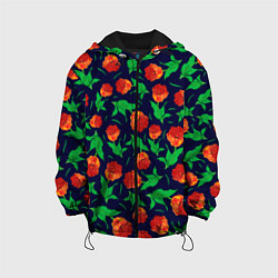 Куртка с капюшоном детская Тюльпаны Весенние цветы, цвет: 3D-черный