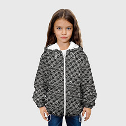 Куртка с капюшоном детская Рунический алфавит паттерн, цвет: 3D-белый — фото 2