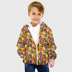 Куртка с капюшоном детская Поп арт животные, еда, цвет: 3D-белый — фото 2