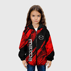 Куртка с капюшоном детская Mazda Мазда красно черный, цвет: 3D-черный — фото 2