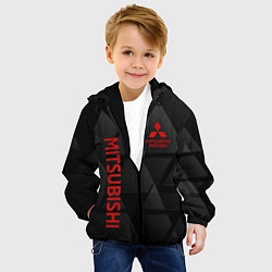 Куртка с капюшоном детская Mitsubishi Геометрия треугольники, цвет: 3D-черный — фото 2