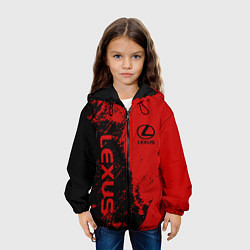Куртка с капюшоном детская Lexus Лексус Черно красный, цвет: 3D-черный — фото 2