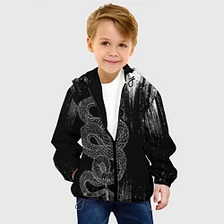 Куртка с капюшоном детская Snake Краски Змея ЧБ, цвет: 3D-черный — фото 2