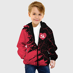 Куртка с капюшоном детская СССР - СЕРДЕЧКО Краска, цвет: 3D-черный — фото 2