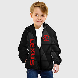 Куртка с капюшоном детская LEXUS ЛЕКСУС ТРЕУГОЛЬНИКИ, цвет: 3D-черный — фото 2