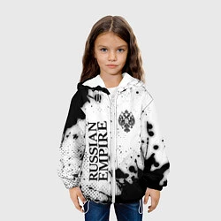 Куртка с капюшоном детская РОССИЙСКАЯ ИМПЕРИЯ - ГЕРБ Краска, цвет: 3D-белый — фото 2