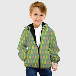 Куртка с капюшоном детская Шествие ананасов, цвет: 3D-черный — фото 2