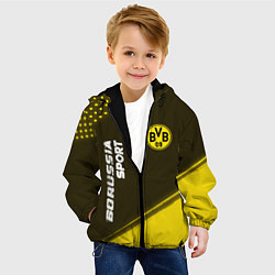 Куртка с капюшоном детская БОРУССИЯ Borussia Sport Краска, цвет: 3D-черный — фото 2