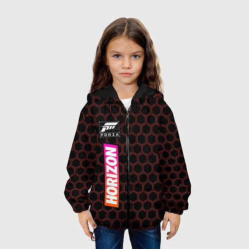Детская куртка ФОРЗА ХОРАЙЗЕН Соты Вертикально / 3D-Черный – фото 3