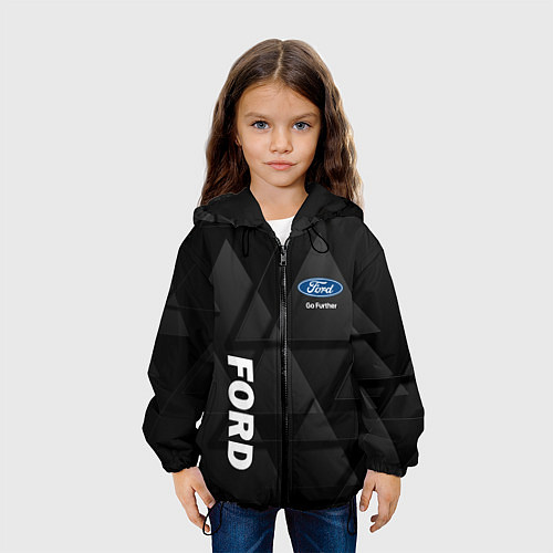 Детская куртка Ford Форд Треугольники / 3D-Черный – фото 3