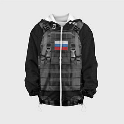 Куртка с капюшоном детская Бронежилет армии России, цвет: 3D-белый