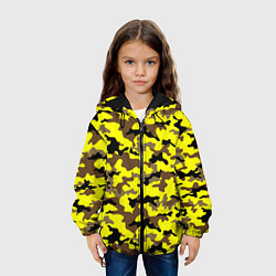 Куртка с капюшоном детская Камуфляж Жёлто-Коричневый, цвет: 3D-черный — фото 2