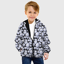 Куртка с капюшоном детская Волейбольные Мячи Volleyballs, цвет: 3D-черный — фото 2