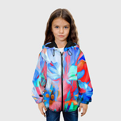 Куртка с капюшоном детская Fashion floral pattern, цвет: 3D-черный — фото 2
