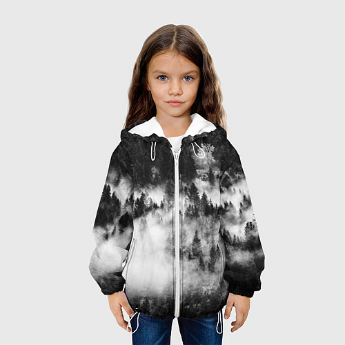 Детская куртка Мрачный лес - туман / 3D-Белый – фото 3