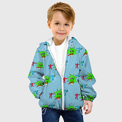 Куртка с капюшоном детская ЧЕЛОВЕЧКИ МИНИМАЛИЗМ, цвет: 3D-белый — фото 2