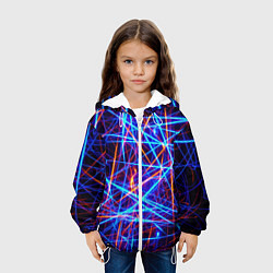 Куртка с капюшоном детская Neon pattern Fashion 2055, цвет: 3D-белый — фото 2