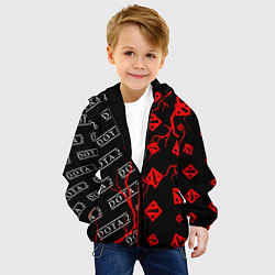 Куртка с капюшоном детская DOTA 2 Молнии Паттерны, цвет: 3D-черный — фото 2