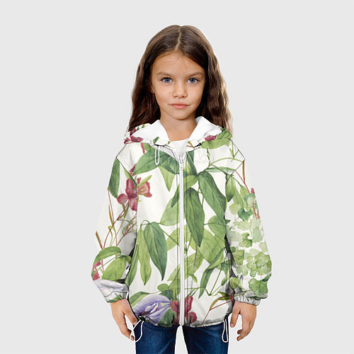 Детская куртка Цветы Нежная Листва / 3D-Белый – фото 3