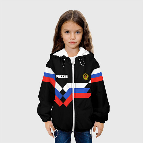 Детская куртка РОССИЯ ТРИКОЛОР ЛИНИИ / 3D-Белый – фото 3