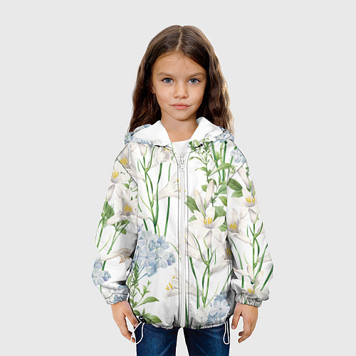 Детская куртка Цветы Утонченные и Яркие / 3D-Белый – фото 3
