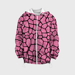 Куртка с капюшоном детская Шерсть розового жирафа, цвет: 3D-белый