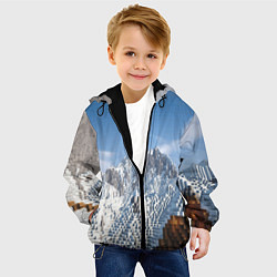 Куртка с капюшоном детская Minecraft Mountains Video game, цвет: 3D-черный — фото 2