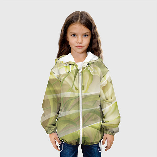 Детская куртка Абстрактные ирисы / 3D-Белый – фото 3
