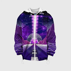Куртка с капюшоном детская Vaporwave Neon Space, цвет: 3D-белый