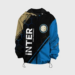 Куртка с капюшоном детская INTER Pro Football Краска, цвет: 3D-черный