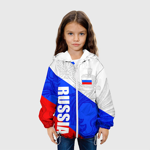 Детская куртка RUSSIA - SPORTWEAR - ТРИКОЛОР / 3D-Белый – фото 3