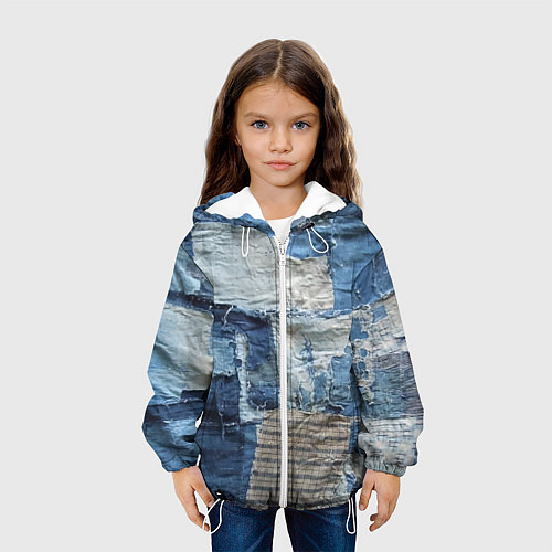 Детская куртка Пэчворк Рваная ткань Hype / 3D-Белый – фото 3