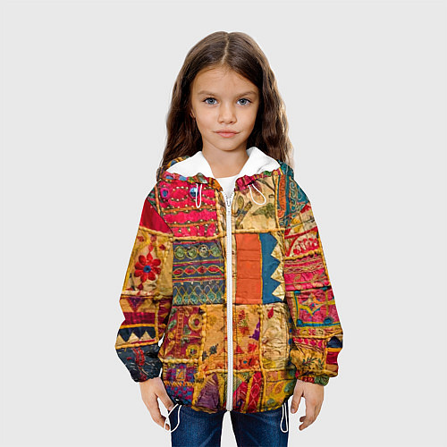 Детская куртка Пэчворк Лоскутное одеяло Patchwork Quilt / 3D-Белый – фото 3