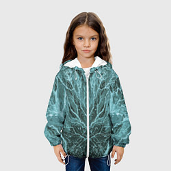 Куртка с капюшоном детская Абстрактная геометрическая графика ,цвет морской в, цвет: 3D-белый — фото 2