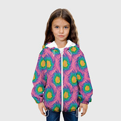 Куртка с капюшоном детская Тай-дай, яркие пятна, цвет: 3D-белый — фото 2