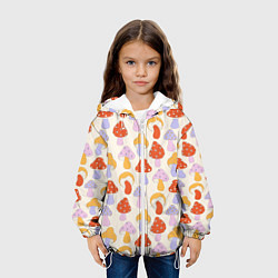 Куртка с капюшоном детская ГРИБЫ В СТИЛЕ 70х, цвет: 3D-белый — фото 2