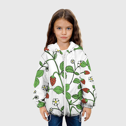 Детская куртка Цветы Земляники Лесной / 3D-Белый – фото 3
